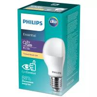 Лампа светодиодная Philips LED 3000K, E27, A55, 9 Вт, 3000 К