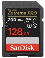 Карта памяти SanDisk Extreme PRO SDXC 128 ГБ 200MB/s UHS-I, V30, U3