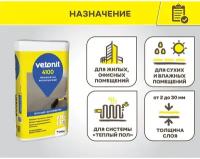 Ровнитель (наливной пол) финишный Weber.vetonit 4100 самовыравнивающийся высокопрочный 20 кг