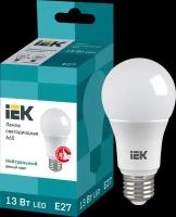 Лампа IEK LED A60, шар, 13Вт, 230В, 4000К, E27