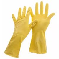 Перчатки Dr. Clean хозяйственные без напыления, 1 пара, размер S, цвет желтый