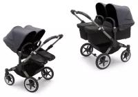 Детская коляска 2 в 1 для двойни и погодок Bugaboo Donkey5 Twin Graphite/Midnight Back/Stormy Blue