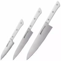 Набор кухонных ножей Samura HARAKIRI, белая рукоять, 3 предмета