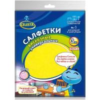 Салфетки вискозная универсальные Celesta, желтый, 3 шт