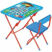 Комплект Nika стол + стул Маша и Медведь Английская азбука (КУ1/4) 60x45 см голубой