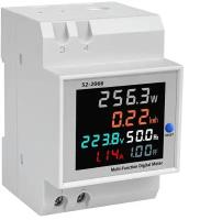 Цифровой вольтметр, амперметр, ваттметр / Многофункциональный измеритель на DIN-рейку N52-2066