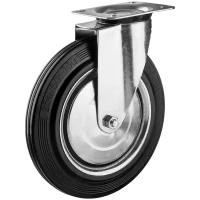 Поворотное колесо резина/металл игольчатый подшипник ЗУБР Профессионал d=250 мм г/п 210 кг 30936-250-S