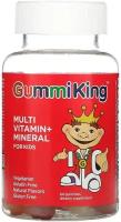 GummiKing, Мультивитамины и минералы для детей, виноград, лимон, апельсин, клубника и вишня, 60 жевательных таблеток