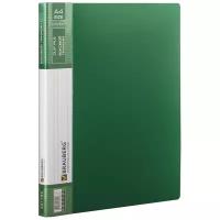 BRAUBERG Папка с боковым прижимом Contract, А4, пластик, зеленый