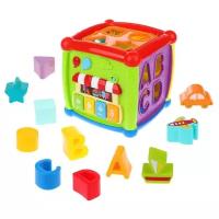 Развивающая игрушка Huanger Fancy Cube HE0520, зеленый/фиолетовый/голубой
