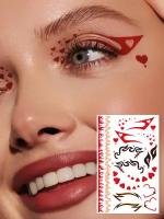Набор переводных мейкап тату для макияжа лица FACE TATTOOS Heartbeat