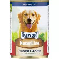 Упаковка банок HAPPY DOG для собак Телятина с сердцем,печенью и рубцом нфкз (970гр x 12шт)