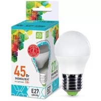 Лампа светодиодная ASD, LED-ШАР-STD 5ВТ 230В Е27 4000К 450ЛМ E27, G45, 5Вт, 4000К