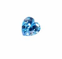Сердце голубое 10х10 мм, фианит класса ААА, кубический цирконий, циркон