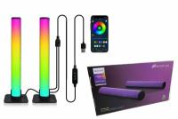 Светильник декоративный Светодиодные умные RGB лампы (Led светильники) с пультом управления и Bluetooth для компьютера и телевизора, Черный