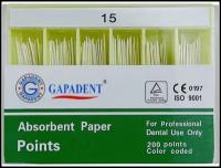 Штифты бумажные абсорбирующие эндоканальные стоматологические Gapadent Absorbent Points