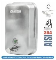 Дозатор для жидкого мыла LAIMA PROFESSIONAL INOX (гарантия 3 года), 1 л, нержавеющая сталь, матовый, 605395