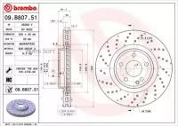 BREMBO 09. B807.51 (0986479A60 / 09B80751 / 18333OE) диск торм. Mercedes (Мерседес) a-class, b-class, cla 12= (Комплект 2 штуки)