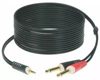 AY5-0200 Коммутационный кабель, 3.5мм-2x6.35мм, 2м, Klotz