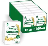 Каша Heinz молочная жидкая овсяная 200 мл с 6 месяцев, 12 шт