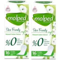 5063097/2 Набор Ежедневные прокладки Pure&Soft Skin Friendly, 16 шт/2 уп, Molped