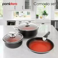 Набор посуды для приготовления со съемной ручкой Pomi d'Oro P640558 Comodo set