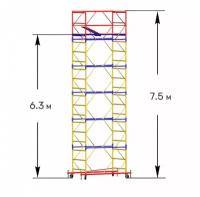 Передвижная строительная вышка-тура ВСП 250-1.2х2.0 базовый блок + 5 секций (7.5 м.)