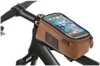 Велосумка- чехол+бокс на раму для смартфона ROTTERDAM TOP XL увеличенный размер 185х95х85мм влагозащитная, материал искуственная кожа, коричневая M-WAVE