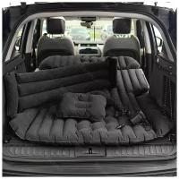 Надувной автомобильный матрас кровать Baziator 190х120 см c насосом и подушками для сна в автомобиле и машине; автокровать на заднее сидение; черный