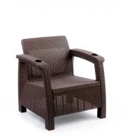Кресло ротанг / Двойное кресло ротанг / Садовая мебель / Цвет шоколад