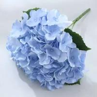 Искусственные цветы, букет для декора, гортензия нежно-голубая 1 букет из 5 ответвлений