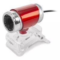 Веб-камера CBR CW 830M red, 0.3Мп, CMOS, 640х480/15 кадр/сек, USB 2.0, микрофон