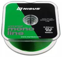 Леска NISUS MONOLINE, диаметр 0.5 мм, тест 22.5 кг, 100 м, зелёная 5065228