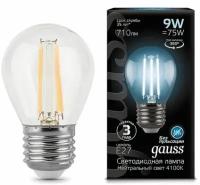 Светодиодная лампа Gauss LED Filament Шар E27 9W 710lm 4100K