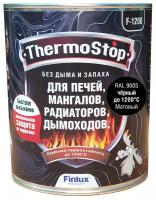Термостойкая эмаль для печей, мангалов, дымоходов Finlux F-1200, матовая, черная, 1кг, 1000°С