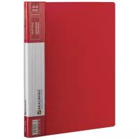 BRAUBERG Папка с боковым прижимом Contract, А4, пластик, красный