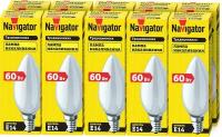 Лампа накаливания Navigator 94 309 NI-B, свеча, 60 Вт, Е14, упаковка 10 шт