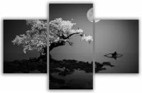 Модульная картина для интерьера / Картина Черно-белая ночь 120x80 см