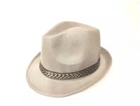 Шляпа Fedora (Федора) / Шляпа Гангстера бежевая с лентой легкая