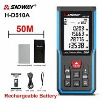 Лазерный дальномер SNDWAY H-D510A, 50 метров, с аккумулятором