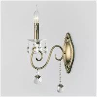 Настенный светильник Eurosvet Ravenna 10104/1 античная бронза/прозрачный хрусталь, E14