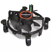 Кулер для процессора ExeGate EE97379 Al, LGA775/1150/1151/1155/1156/1200, TDP 65W, Fan 92mm, 2400RPM, Hydro bearing, 4pin, 23db, 175г, на защелках, с термопастой, Retail box