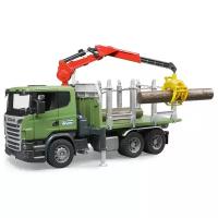 Лесовоз Bruder Scania с портативным краном и брёвнами (03-524) 1:16 54 см