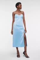 Платье-бюстье атласное приталенное на тонких бретелях Befree 2321776542-98-L светло-голубой размер L