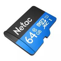 Карта памяти Netac microSD 64 ГБ Class 10, V10, A1, UHS Class 1, R 80 МБ/с, 1 шт., черный