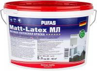 Пуфас Матлатекс база A белая краска латексная (5л) / PUFAS Matt-Latex base A краска латексная матовая в сухих и влажных помещениях (5л)
