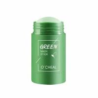 Маска для лица от черных точек очищающая глиняная O'CHEAL Green Mask Stick / Маски для лица / Глина для лица / Пилинг, сужение пор на лице / Косметика