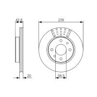 Тормозной диск передний Bosch 0986479082 239x20 для LADA (ВАЗ)