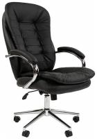 Офисное кресло, кресло руководителя CHAIRMAN 795, натуральная кожа/экокожа, черный