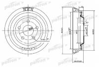 Барабан тормозной задн TOYOTA HILUX III пикап TGN1, GGN2, GGN1, KUN2, KUN1 2 5 D 4WD 2 5 D 4D 4WD 3 0 D 4D 4WD 05 344,5 мм PATRON PDR1004